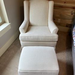 Wingback Swivel Rocking Chair and Ottoman 