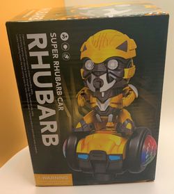 Super Rhubarb Transformer Car Bumblebee Toy, Keep Running & Smart Change Direction, 360 ° Rotation, Doll Can Play Alone