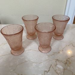Pink Depression Glass -Juice Cups