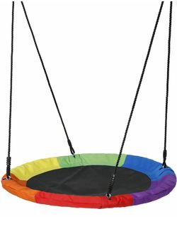 Outdoor rainbow disk swing