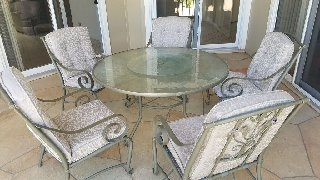 PATIO FURNITURE WITH TEMPERED GLASS TOP