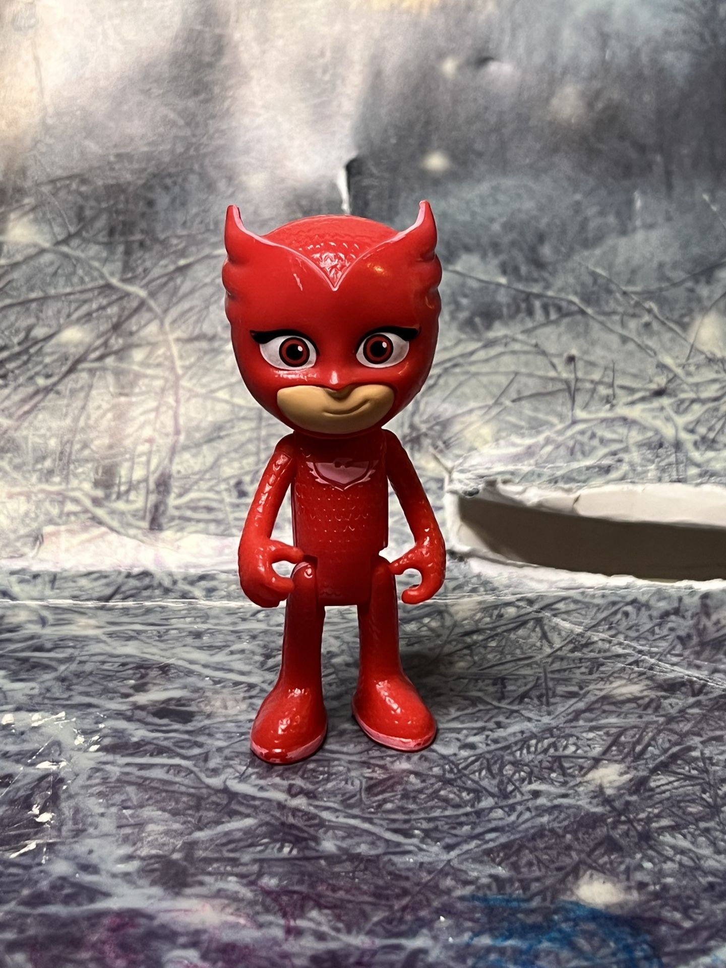 Disney jr PJ Masks owlette Amaya girl Character Action Figure Posable Toy Red approximately 3”