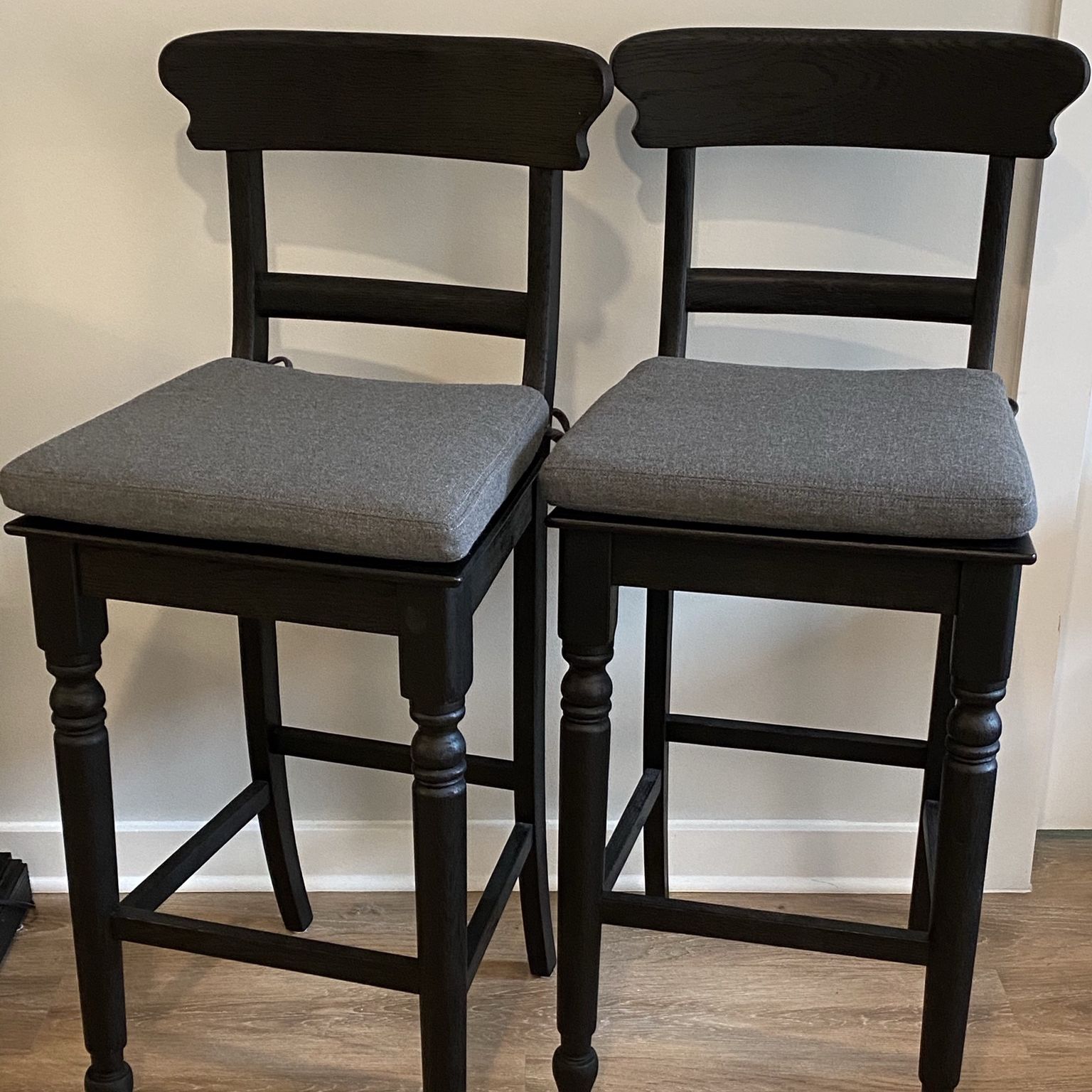 2x Restoration Hardware Barstools With Custom Cushions
