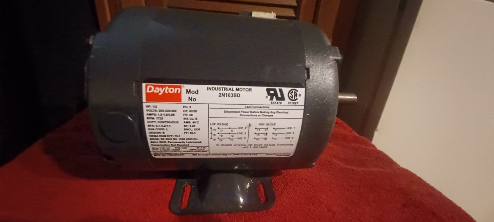Dayton 1/2 hp 3phase 2N103BD