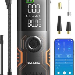 Tire Inflator Portable Air Compressor - Smart APP Control Bike Pump, All-in-One Storage Air Pump for Car Tires, 150PSI Tire Pump with Digital Gauge, C