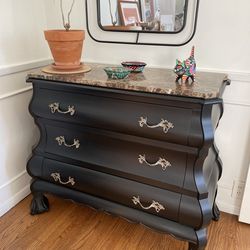 Antique wooden dresser refurbished, marble top