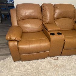 Brown Leather Recliner 