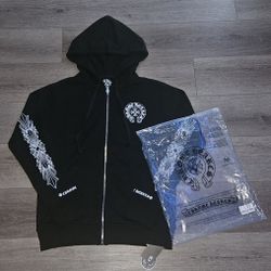 Black Chrome Heart Zip up