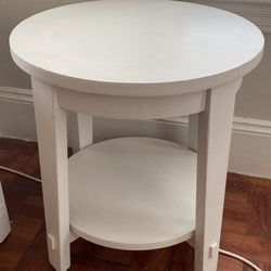Corner wood tables white