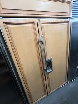48” subzero panel ready Built-In Side-by-Side Refrigerator Wood Panel Doors