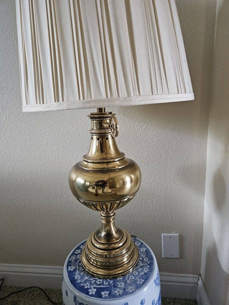 Two Vintage Solid Brass Lamps