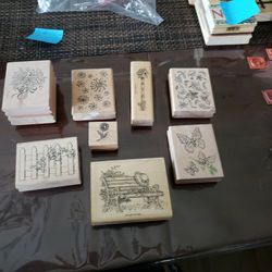 Garden/Flowers Stampin Up Wood Mounted Set