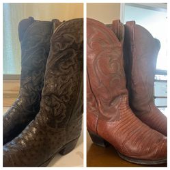 $175 LUCCHESE + TONY LLAMA WESTERN COWBOY BOOT