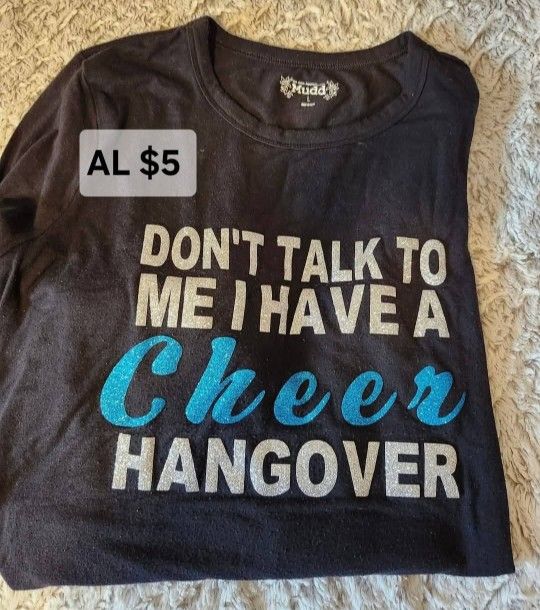 Cheer Hangover Long Sleeve Light Weight Top Size Adult Large