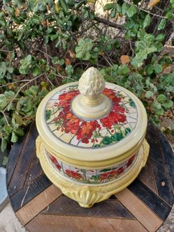 One of a kind Vintage Chinese Pottery Bowl w/ Lid