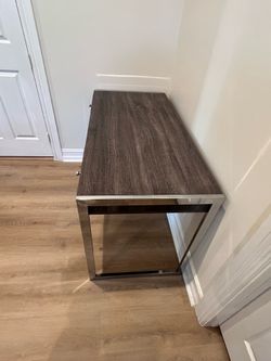 Wood Grain Desk with Chrome Legs