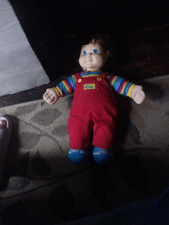 VTG My Buddy Doll 1985 Hasbro Org Outfit 22" Brown Hair Blue Eyes Shoe Playskoo