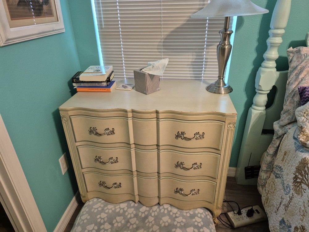 SMALL DRESSER AND HEADBOARD