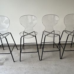 Acrylic, Matte Black Counter/Bar Stools