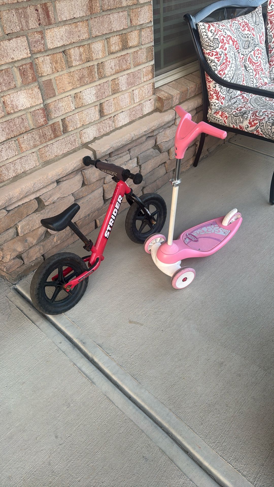 Strider Balance, Bike And Radio Three Wheel Scooter