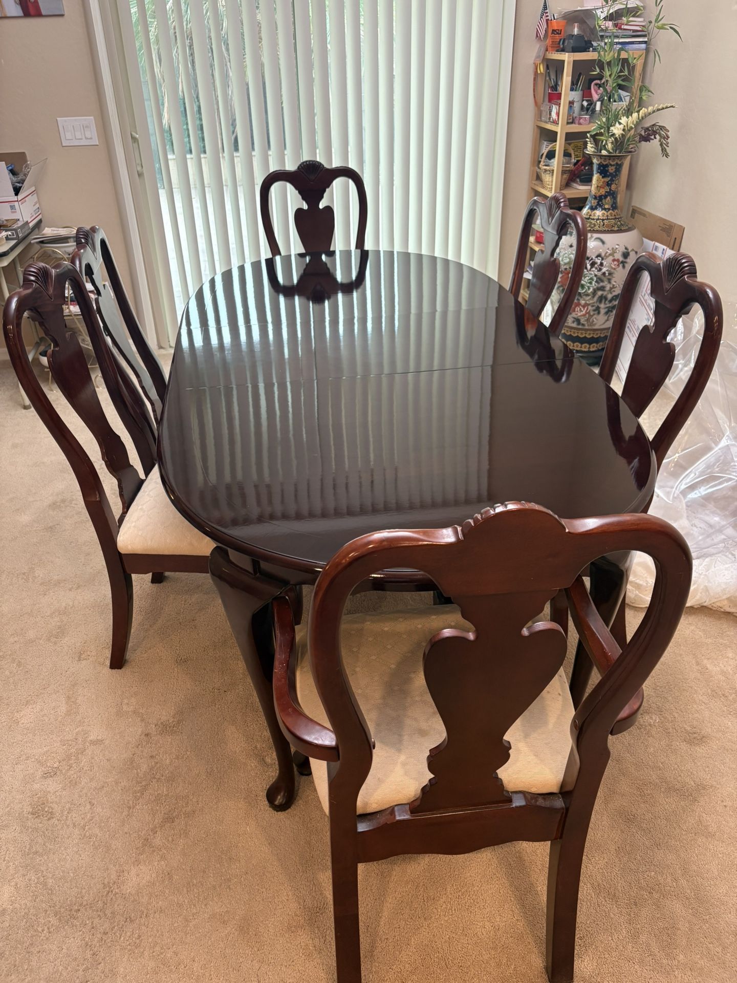 Cherry Dining Table With Six Chairs 