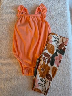 NEW! Baby Girl Bodysuit and Leggings Set, Size 0-3 mo