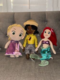 Disney Princess Plush Dolls Ariel Mermaid Tiana Rapunzel