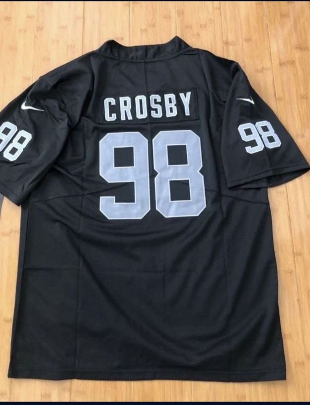 Raiders Max Crosby black fully stitched (Small to 3XL)