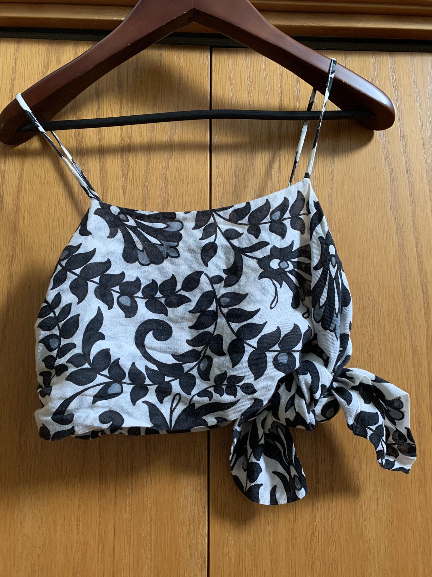 Authentic Chloe Crop Top with Side Tie, Fits True M, Excellent, Doubled Fabric