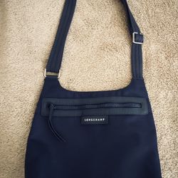 Very Nice LONGCHAMP Navy Blue LePliage Neo Flat Crossbody Bag