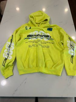 Motorsport Racing Graphic Hoodie Neon Yellow