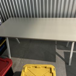 IKEA TROTTEN Desk, beige/white, 63”x31”x1/2” computer art photography