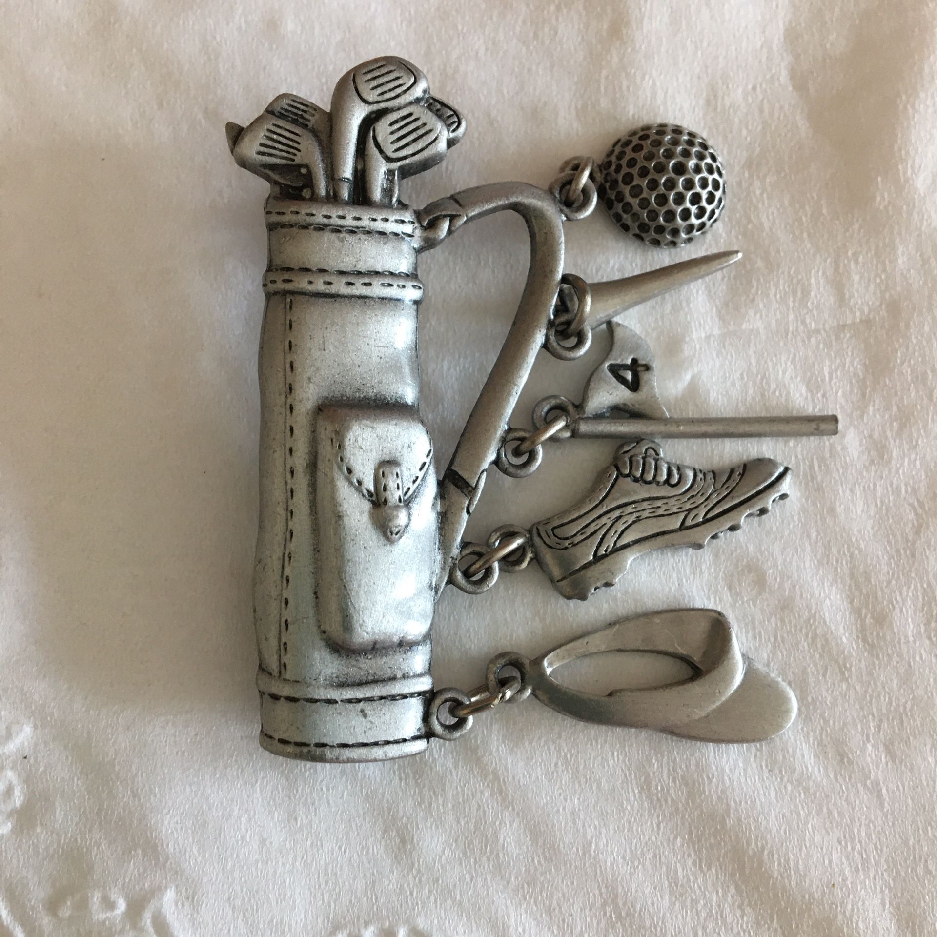 Pewter Golf Pin/Brooch Vintage