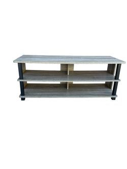 Modern 3-Tier Grey Oak TV Stand / Media Console (Pre-Assembled)