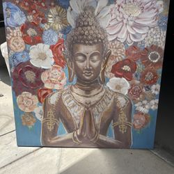 Beautiful Zen Buddha Floral Canvas Art