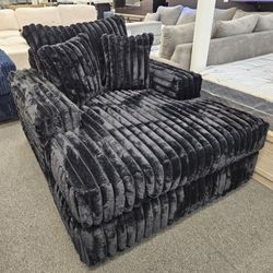 XL CHAIR CHAISE $749 Black Corduroy