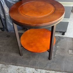 Beautiful Wood And Metal End Table