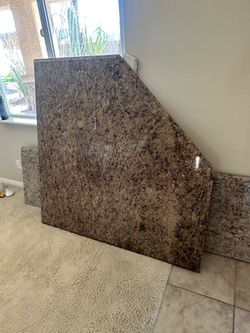 Real granite countertop island.