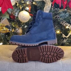 Custom Blue Timberland Boots