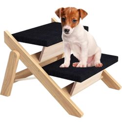 1/2 Foldable Dog Stairs - Dog Step Stair, Pet Safety Ladder | Pet Ramp 2 Steps with Ease of Transportation