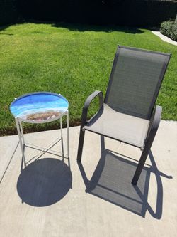 🌊 Handcrafted Ocean Resin Accent Table 🌊