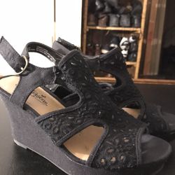 Black High Heel Wedges