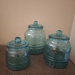 Pionner Woman  Glass  Containers  Good Condition 