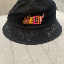Signed Heat Hat Signed By Some Players And The Coach