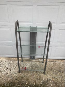 Glass and metal shelf