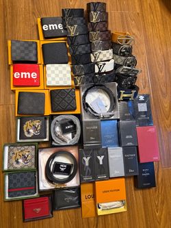 Designer wallets, card holders, colognes, belts for sale
