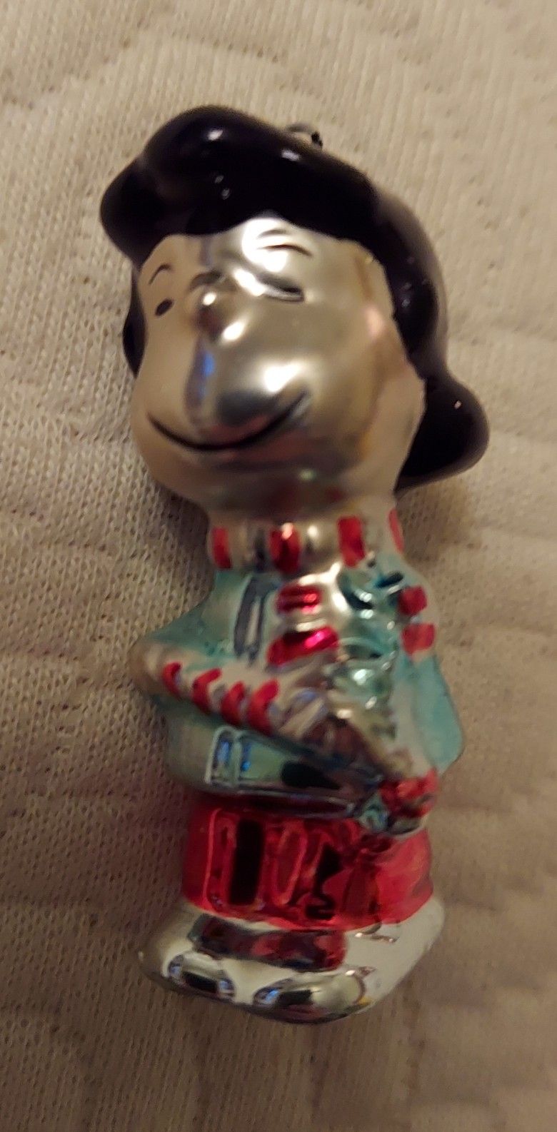 Lucy Peanuts Glass Christmas Ornament 