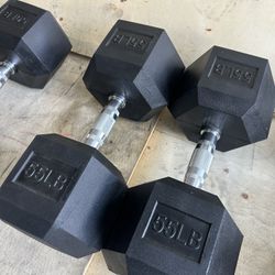 New pair of 55lb rubber dumbbells. NEW IN BOX 📦 $110