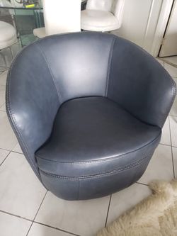 Grey leather small sofa