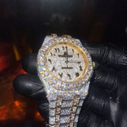Two Tone Gold AP Moissanite Diamond Watches 
